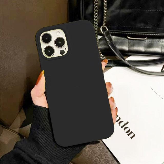 Unique Solid Color Soft Silicone Phone Cases For iPhone 13 12 11 14 Pro Max X XR XS Case For iPhone 12 13 Pro 7 8 SE Cover Silicone Phone Cover Ultra Slim Shockproof Protective Case for iPhone 14