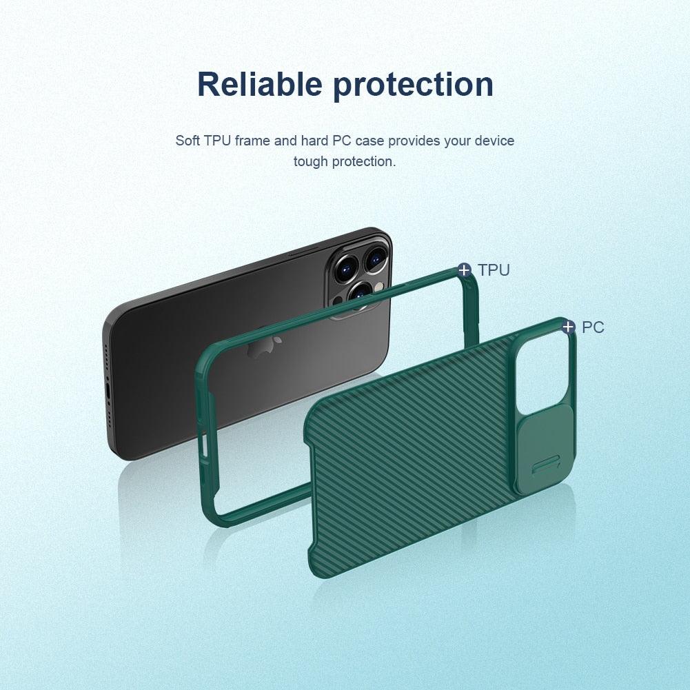 Unique Camera Protection Case for iPhone 14 Pro Max / for iPhone 13 Pro with Slide Camera Cover Protector Hard Cover 12 mini Slim Fit Thin Protective Shockproof Cover with Slide Camera Cover