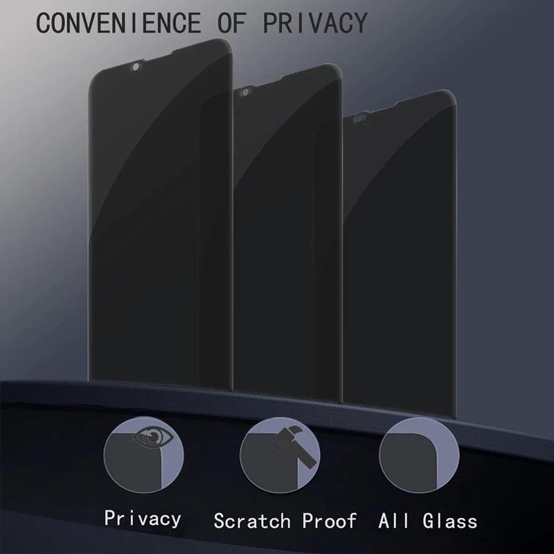 Anti-spy Glass for IPhone 13 12 Pro Max Mini XS MAX 8 7 Plus Full Cover Privacy Screen Protector for IPhone 11 PRO MAX X XR 14 Edge to Edge Full Coverage and 9H Hardness Anti-Scratch Shockproof Protection Screen Cover Shield