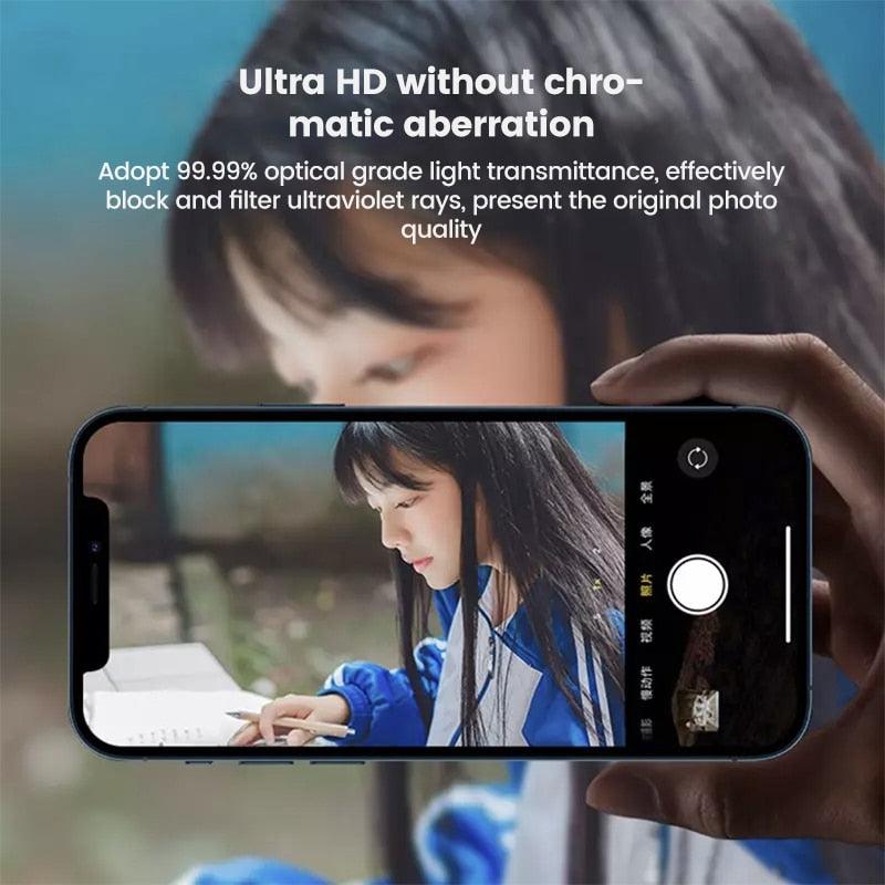 HD Camera Lens Protector 9H Hardness Anti-Scratch Camera Protector For iPhone 13 14 12 Pro Max Titanium Alloy Camera Protector for iPhone 12 13 Mini Camera Protector Lens Protection Glass Suit