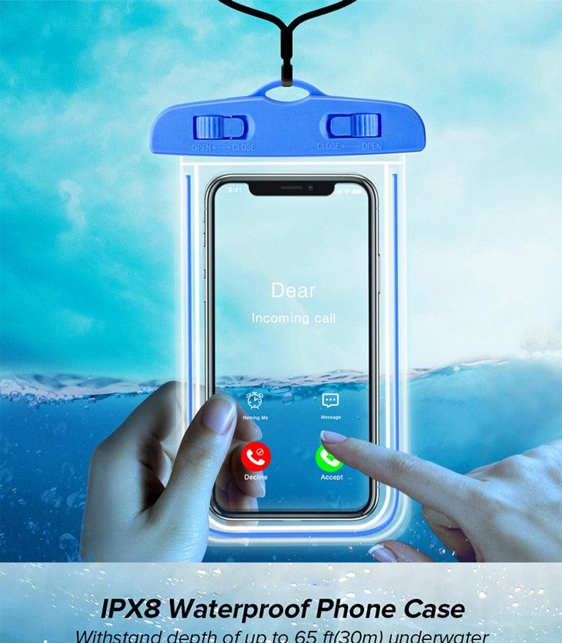 Universal Mobile Phone Transparent Waterproof Bag Three-Layer Sealed Beach Fishing Underwater Swimming Waterproof Case Mobile Phone Cover Water Proof Pouch Bag for iPhone