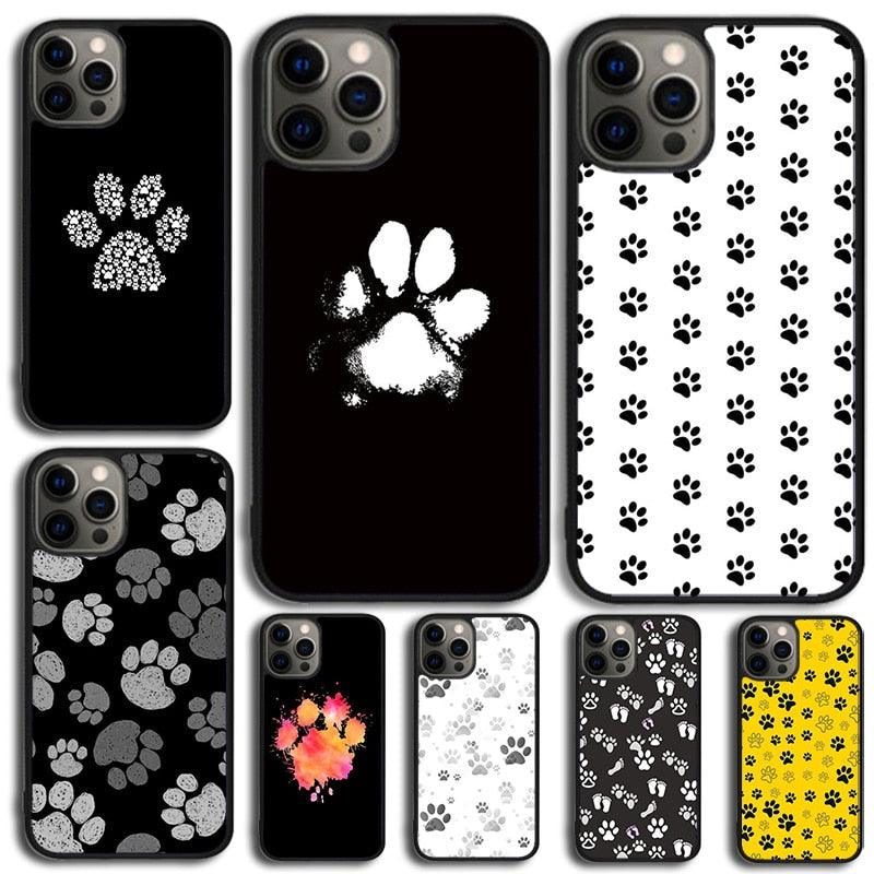 Dog Foot Print Colorful Pattern Phone Case For Iphone 14 Se 2020 Xr Xs 11 12 13 Mini Pro Max 6 7 8 Plus  Ultra Designer Printed Hard Back Case