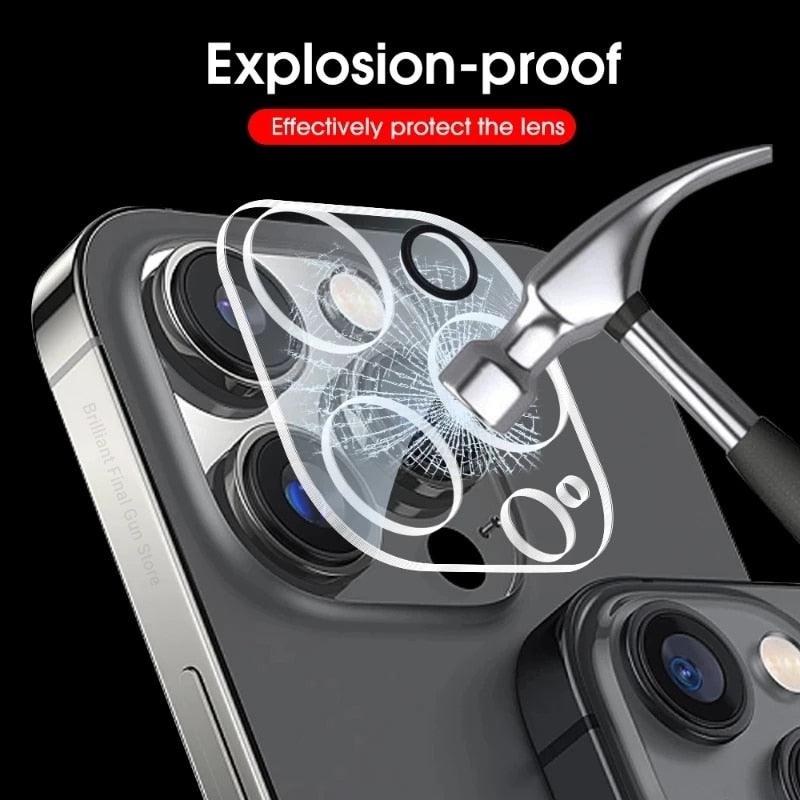 4Pcs Back Lens Glass Protectors for IPhone 13 14 Pro Max 12 Mini X XR Camera Protective Glass on iPhone 11 PRO XS MAX 14 Plus  Camera Lens Protector Full Coverage Anti-Spy Tempered Glass Film 9H Hardness Upgrade Edge Protection