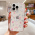 Shining Glitter Star Flowers Case For Iphone 14 13 12 11 Pro Ultra-thin Transparent Soft Cover Shockproof Glitter Floral Design Hard Back Cover Phone Case