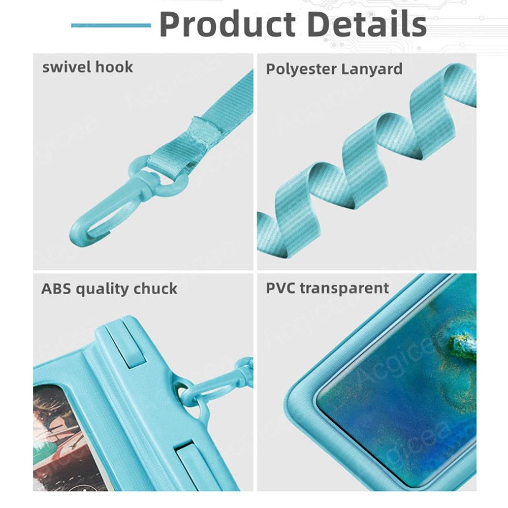 Waterproof Phone Case Pouch Protector For iPhone Cell Phone Cover Underwater Case Universal Water Proof Bag Waterproof Case Cellphone Pouch for iPhone 13 Pro Max Case & Strap