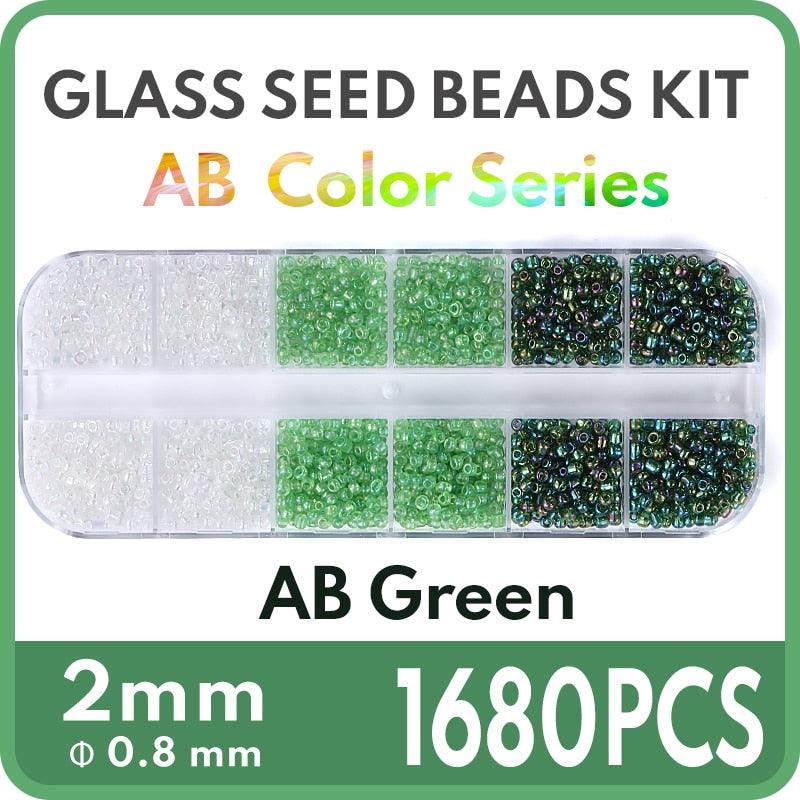 2mm /3mm Small Glass Seed Beads kit Colorful Mix Beads for Bracelets Jewelry Making Crafts Tiny Round Glass Beads Jewelry Kit