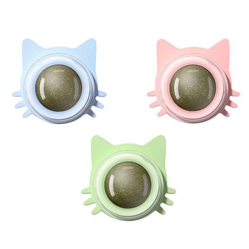 Ball Cat Toy Pasted Lollipop Gatos Mint On The Wall Pet  Ball Snack Good Cat Accessories Cat Toy with Light and Self-Rotating Ball Kitten Gift Edible Cat Lick Toy Cat Chew Toy Teeth Cleaning Cat Bite Toy Rotating Cat Toy