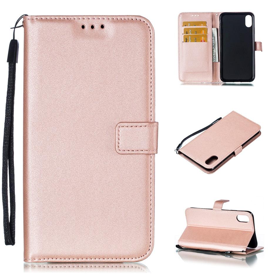 Solid Color Leather Wallet Case For iPhone 14 XS MAX 11 Pro 12 mini 13 Flip Cover Card Slot Mobile Phone Case  Wallet Mobile Phone Case Leather Flip Case Wallet Colorful Protective Case