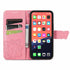 Luxury Pink Butterfly Flower Wallet Flip Case For iPhone 14 Pro Max 13 12 Classic Simple Leather Wallet Case with Card Holder Kickstand Wrist Strap Flip Cover for iPhone