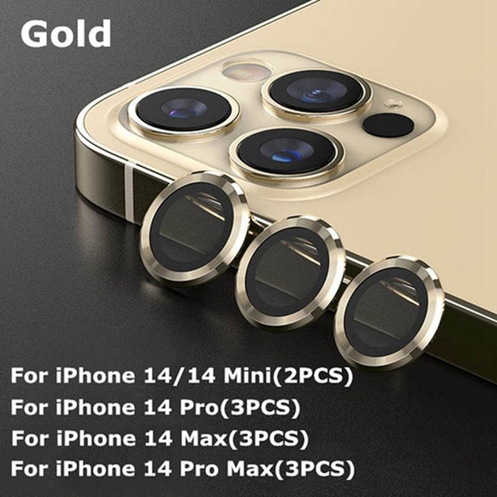 9H Tempered Glass Camera Cover Screen Protector Metal Ring Decoration Accessories For iPhone 14 13 Pro Max Metal Camera Lens Ring Glass Camera Lens Protectors for iPhone 14 13mini 13pro 14plus 14pro Camera Film