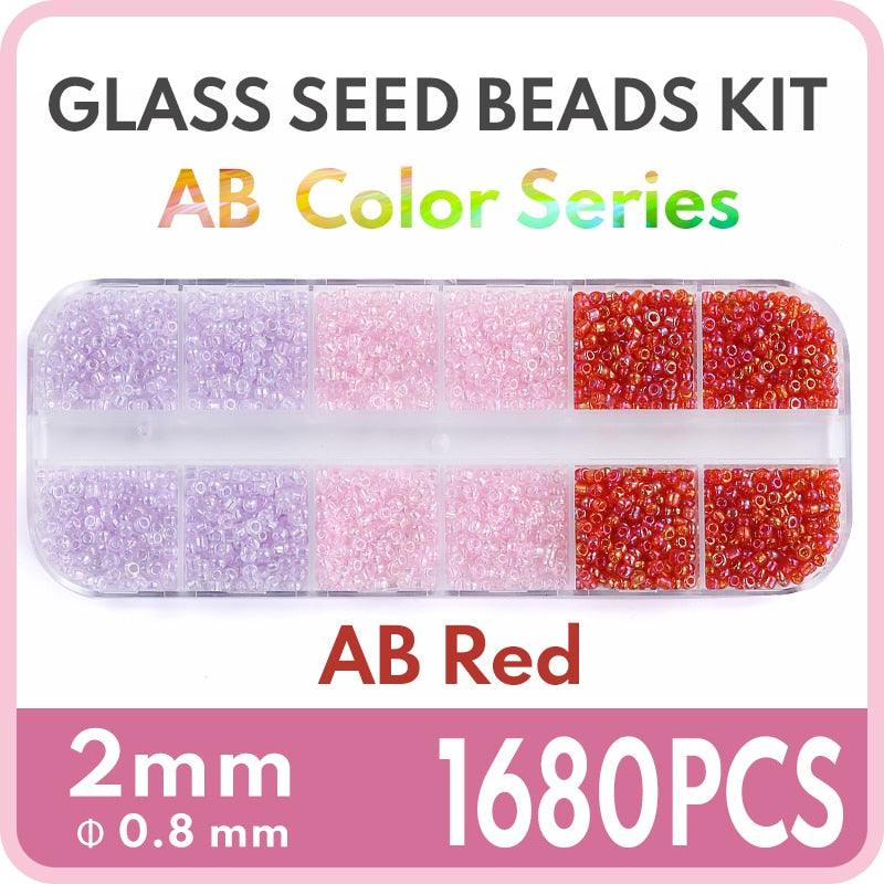 2mm /3mm Small Glass Seed Beads kit Colorful Mix Beads for Bracelets Jewelry Making Crafts Tiny Round Glass Beads Jewelry Kit