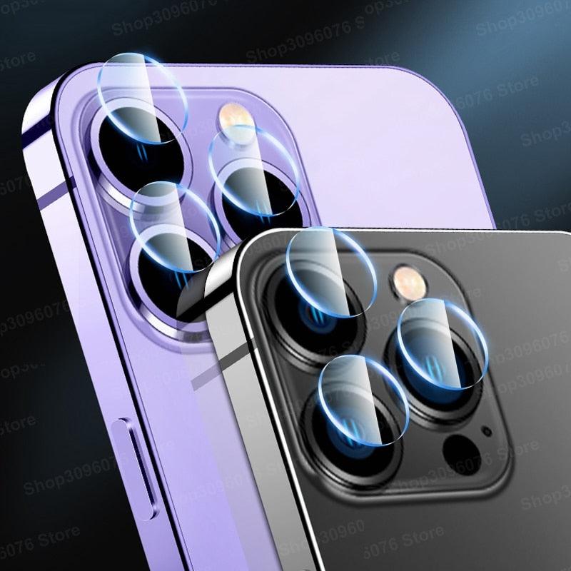 5PCS Lens Glass For iPhone 14 Pro Max Camera Lens Screen Protector on for iPhone 14 Plus 13 12 11 Pro Max 14pro max Glass Film Separate Metal Ring Tempered Glass Camera Case