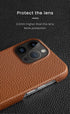 Genuine Leather Phone Case for iPhone 13 14 Pro Max 12 Mini 12 Pro Max Back Cover Neon Orange Silicone Phone Cover Wireless Charging Compatible Shockproof Protective Case for iPhone