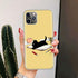 Black Cat Cartoon Cute For Iphone 11 13 14 Pro Max 12 Mini Phone Case X Xs Xr 6 6s 8 7 Plus Se 5 5s Cover Cute Funny Aesthetic Cat Design Pattern Silicone Soft Phone Case