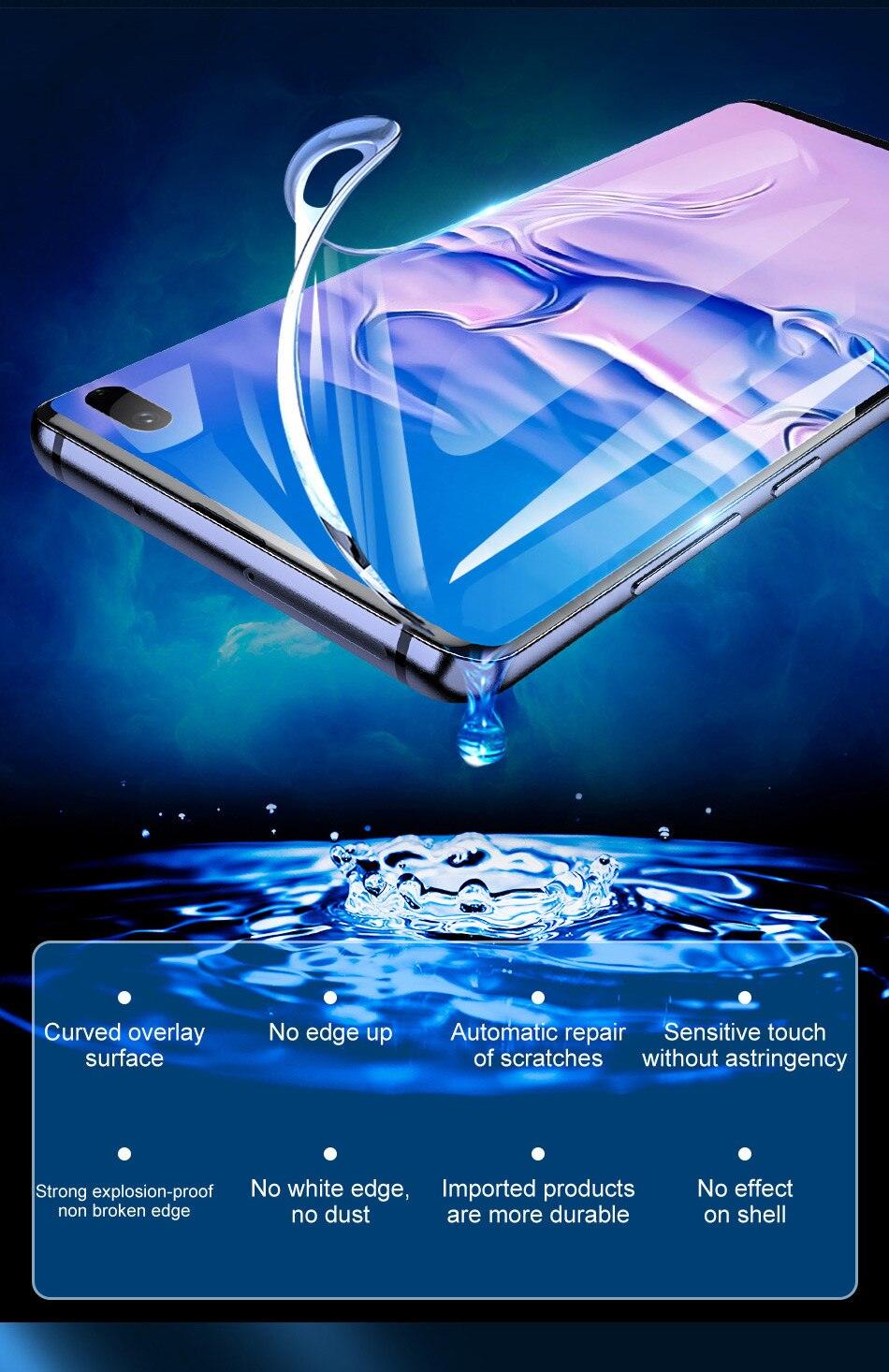 2PCS Hydrogel Silicone Screen Protector Full Glue Cover Sticker Film For iPhone 12 XS Max XR For iphone 13 X 7 8 6S 11 pro max  Hydrogel Protective Film Transparent Soft Screen Protectors