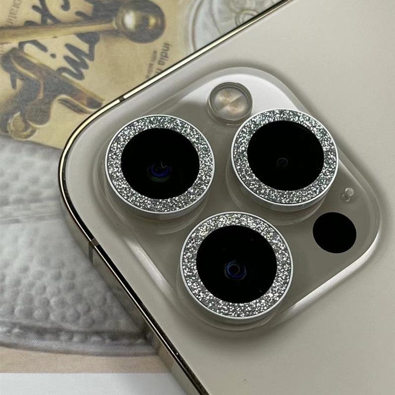 Bling Diamond Camera Lens Protector For iPhone 14 13 12 11 Pro Max Metal Ring Lens Glass Glitter Protective Cap iPhone 13 mini Camera Lens Protector Sparkle Diamond Ring Metal Alloy HD Glass for iPhone