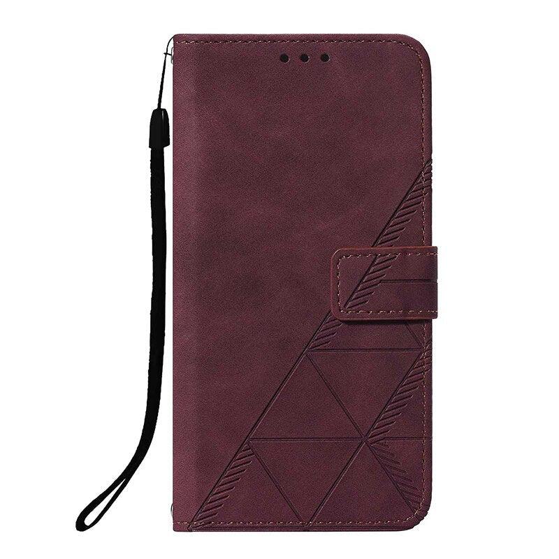 Geometric Leather Flip Wallet Case For Redmi 10C 10A 9A 9C Note 11 11S 10 10T 10S 9T 9 Pro A1 POCO C40 X4 M4 M5S Card Slot Cover Leather Flip 1 Wallet with 3 Card Slots Cover 360 Cover Protection Anti Drop Anti Scratch