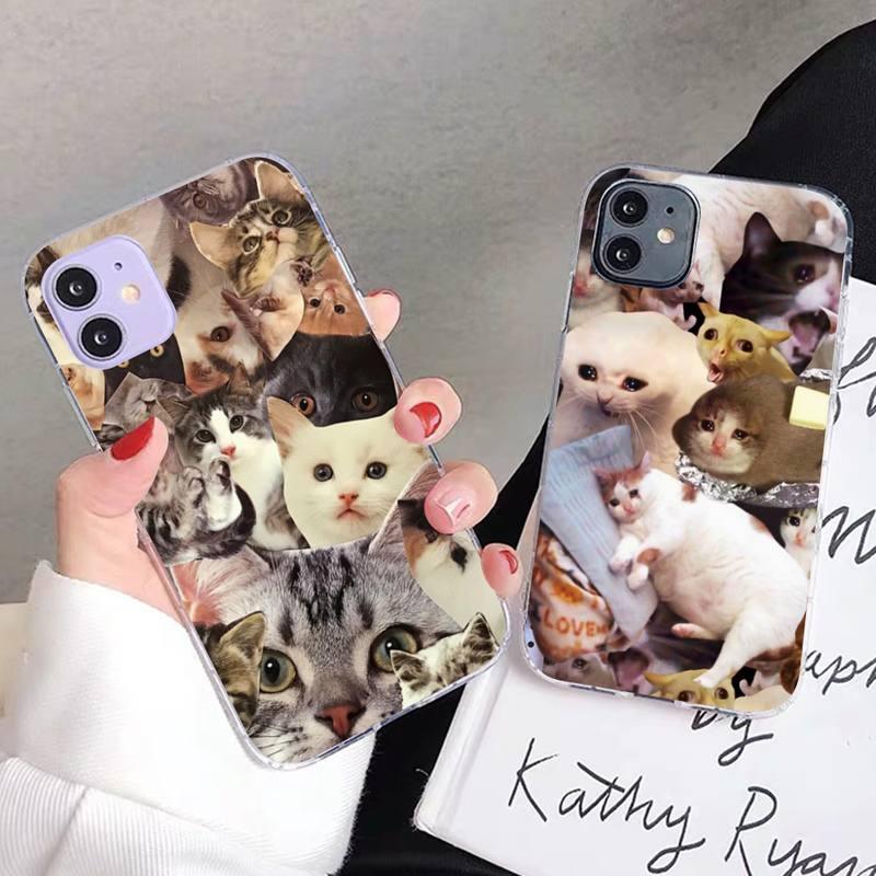 Crying Cat Memes Phone Case Mask Colorful Case For Cat Lovers For Iphone 7 And 8 In Moedern Design