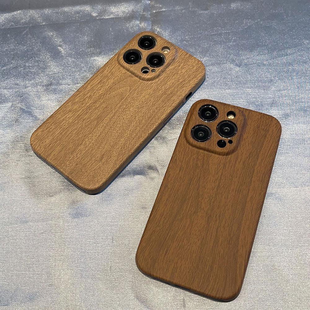 Ultra thin Vintage Wood Texture Phone Case For iPhone 14Plus 13Pro 14 13 12 Pro Max Lens protection anti-skid Soft Cover Wooden Smartphone case For iPhone