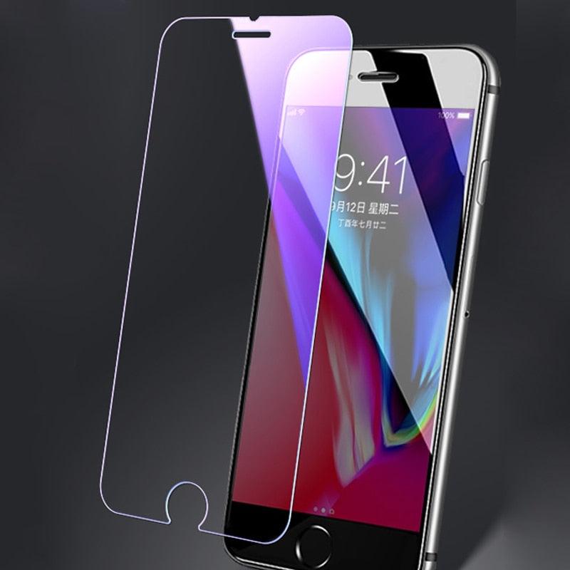 2Pcs Anti Blue Ray 9H Tempered Glass for iPhone X XS MAX XR 11 12 13 mini 14 Pro Max 6 6S 7 8 Plus SE 2020 Screen Protector Film Anti Blue Light Tempered Glass Screen Protector for iPhone