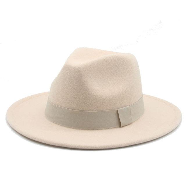 Fashionable Fedora Hats Women New Wide Brim Dress Caps  Women's Fedora Hats Elegant Wide Brim Fedora Hat  Wedding Men Hat Warm Retro Style Belt 56-58cm