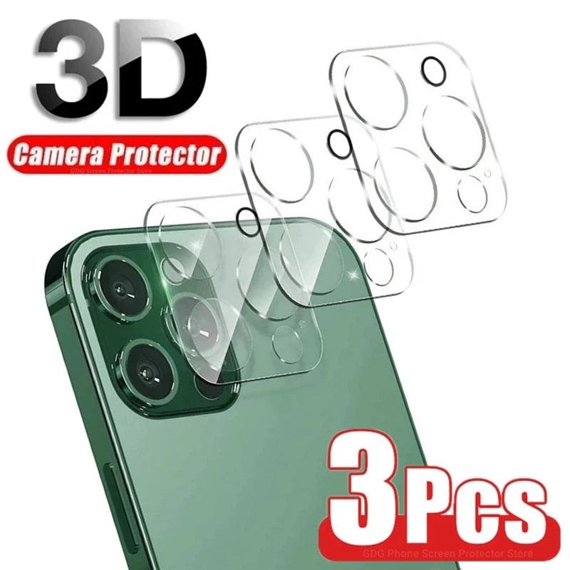 3D HD Back Camera Glass Protectors for iPhone 13 11 12 Pro Max 13Mini Lens Protective Glass Film on IPhone 14 13 PRO MAX XS XR Tempered Glass Lens Protector Anti-Bubble Anti-Scratch Camera Lens Protector