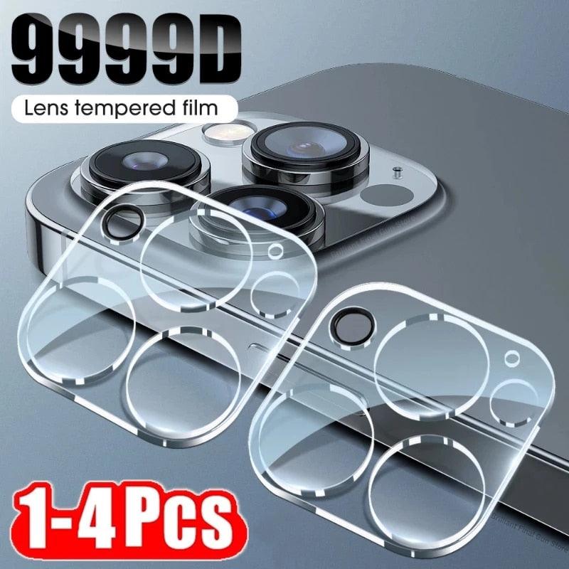 4Pcs Back Lens Glass Protectors for IPhone 13 14 Pro Max 12 Mini X XR Camera Protective Glass on iPhone 11 PRO XS MAX 14 Plus  Camera Lens Protector Full Coverage Anti-Spy Tempered Glass Film 9H Hardness Upgrade Edge Protection