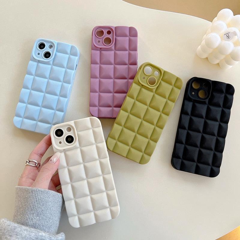 Unique Phone Case For iPhone 14 Pro 13 12 11 Pro Fashion 3D Soft Silicon Shockproof For iPhone 14 Case Bubble Case Cute Full Body Shape Soft Silicone Slim Cushioned Beautiful Elegant Case For Women