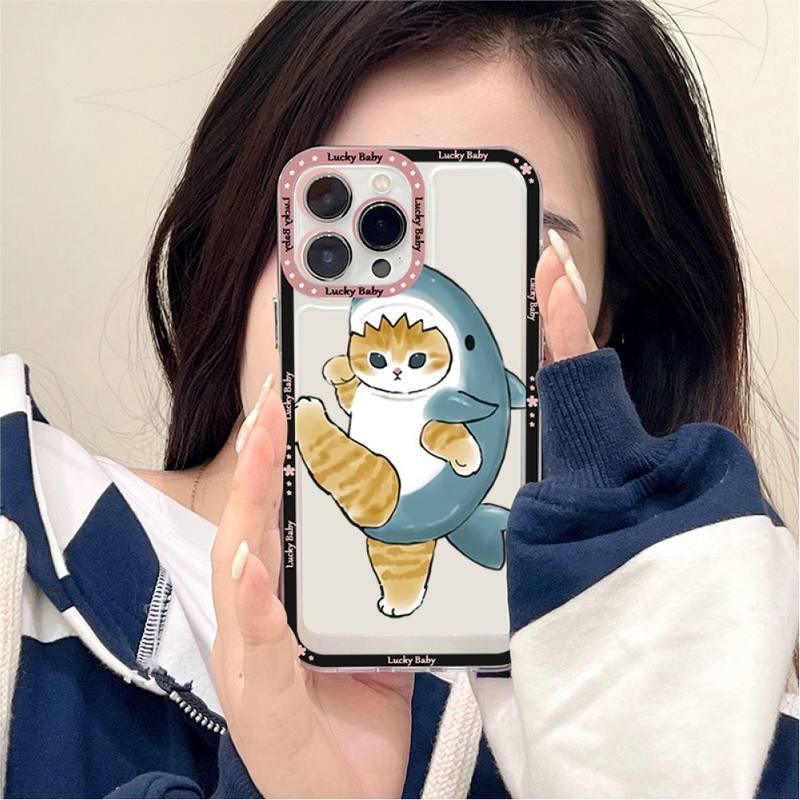 Cute Cat Phone Case For Iphone 11 12 13 Mini Pro Max 14 Pro Max Case Shell Cartoon Patterned Case Cover Soft Clear Cover Flexible Ultra Slim Anti-scratch Bumper Protective Cover For Iphone