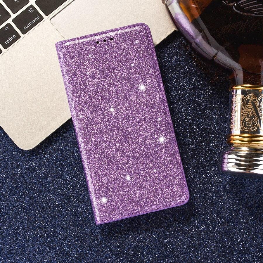 Wallet Glitter Leather Case For Xiaomi Redmi Note 11 Pro 11S 11E 10 Pro 9 Pro 8 Pro 10C 10 + 9A 9C 9T Poco X3 X4 M4 Pro 11T Glitter Bling Diamond PU Leather Wallet Phone Case with String Flip Cover for Xiaomi