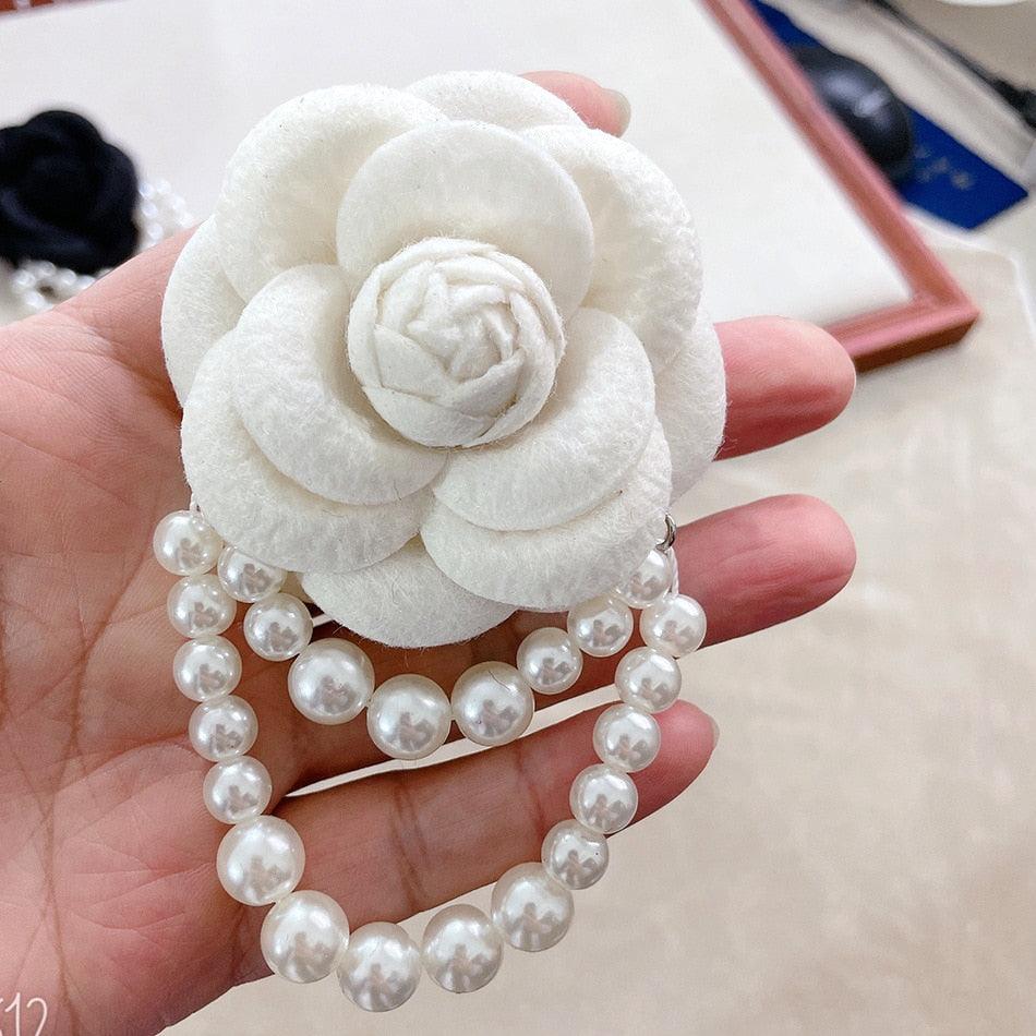 Fashionable Big Flower Brooch Pins Pearl Tassel Corsage Fashion Jewelry Elegant Summer Flower Lapel Pin Brooch For Women Brooches For Women Shirt Collar Accessories