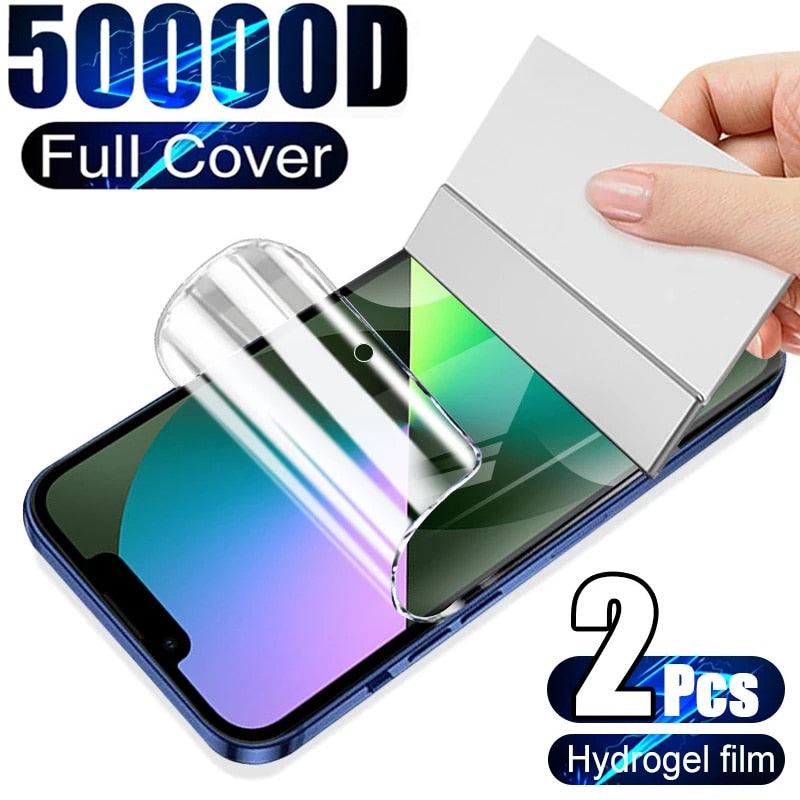 2Pcs Film for IPhone 12 13 Pro Max Mini Screen Protectors for IPhone 11 14 Pro XS Max X XR 6 6s 7 8 Plus SE Not Glass Anti-Scratch Eye-Protection HD Clear film Screen Protector