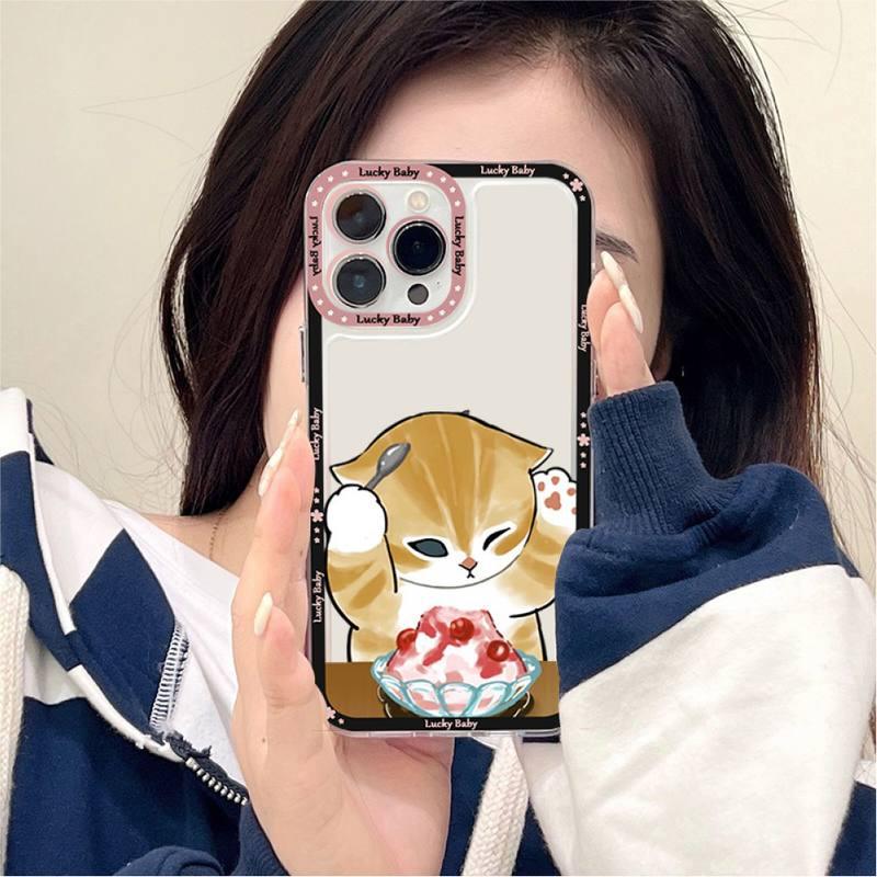 Cute Cat Phone Case For Iphone 11 12 13 Mini Pro Max 14 Pro Max Case Shell Cartoon Patterned Case Cover Soft Clear Cover Flexible Ultra Slim Anti-scratch Bumper Protective Cover For Iphone