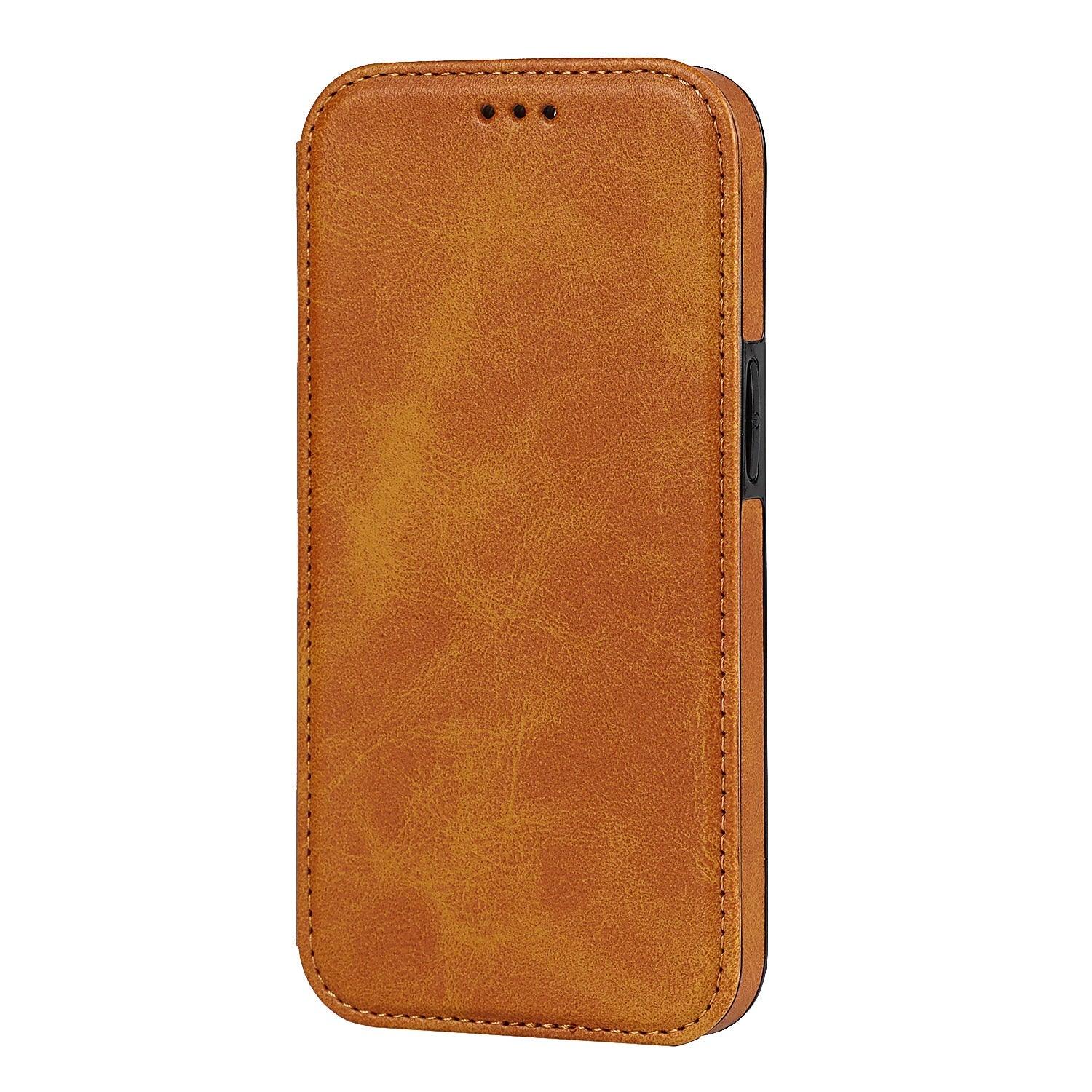 Luxury Leather Case Protect Cover For iPhone 13 12 Mini 11 Pro Max X XR XS Max Stand Flip Wallet Leather Magnetic Shockproof Flip Cover Classic Men Business Brown Phone Case