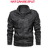 New Men's PU Leather Jackets Autumn Casual Motorcycle Jacket Biker Hooded Jackets Autumn Casual Warm Jacket Men Winter Clothing Jackets Men Black Vintage Motorcycle Jacket With Removable Hood