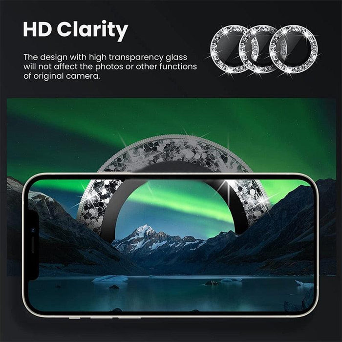 Diamond Camera Case For iPhone 14 13 Pro Max 12 Pro Max Camera Lens Protector Cover For iPhone11 Pro 12Pro Tempered Glass HD Clear Tempered Glass Camera Protector