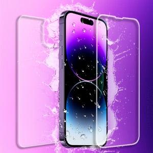 HD Clear Scratch Resistant Anti-Fingerprint Tempered Glass Film Full Screen Coverage Protector For Iphone 14 Pro Max Front Back Screen Protector HD Clarity Anti-Fingerprint Scratch Tempered Glass For Iphone 13