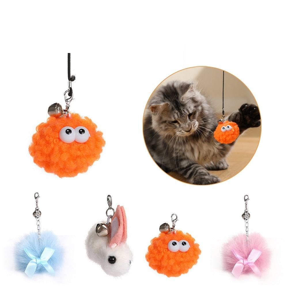 4pcs Replacement Head For Cat Teaser Funny Stick Rabbit Ball Pet Toy Accessory  Soft Toy Ball for Cats Suitable for Kittens Hanging Interactive Funny Toys For Cats