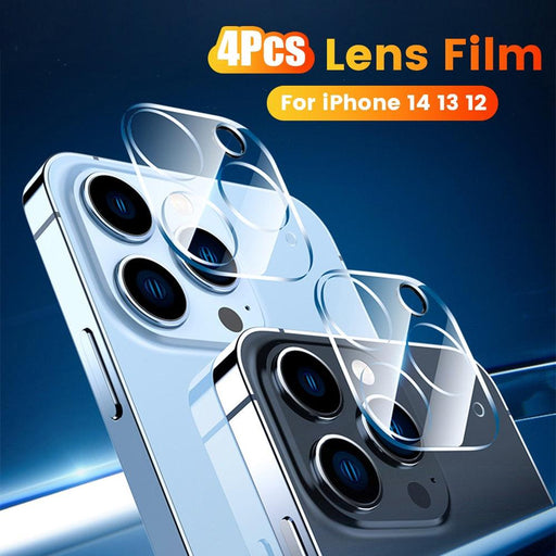 4Pc Camera Lens Protector For iPhone 14 13 12 Pro Max Full Cover Tempered Glass For iPhone 13 12 Mini Camera Protector Lens Film Camera Protective Glass For iphone