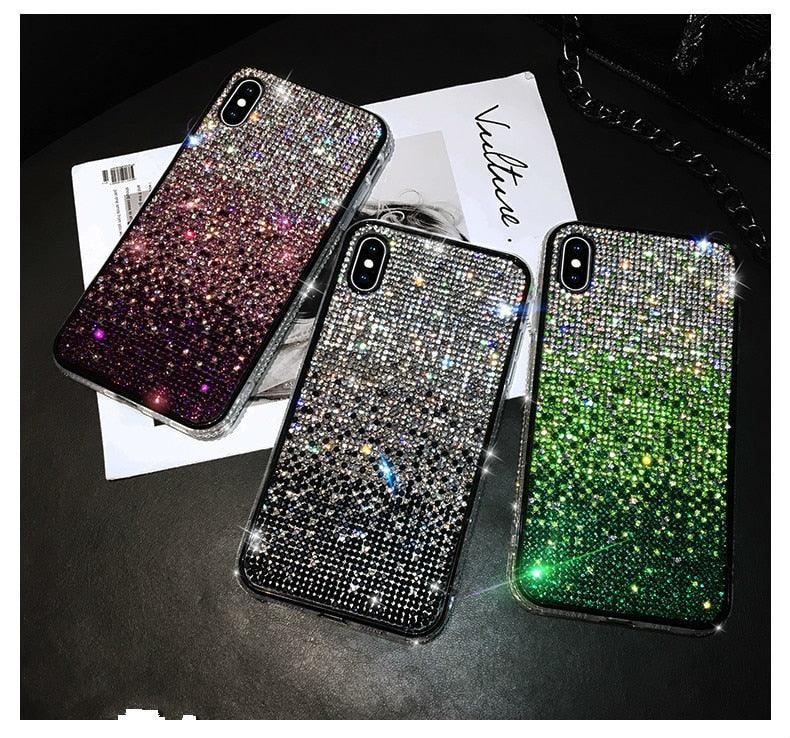 Luxury Shiny Glitter Diamond Phone Case For iPhone 14 13 12 11 Pro Max X Xr Xs 7 8 Plus Fashion Glitter Sparkle Crystal Rhinestone Protective Cover With Soft Case For iPhone