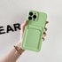 White Luxury Card Holder Phone Case for iPhone 13 12 Pro Wallet Soft Back Cover Shockproof  Cute Protective Case for iPhone Cute Case With Card Holder