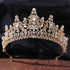 New Gold Color Crown Hair Accessories Luxury Crystal Tiara For Women Wedding Headdress Bridal Hair Jewelry Crystal Crown Pageant Bridal Wedding Hair Jewelry Accessories