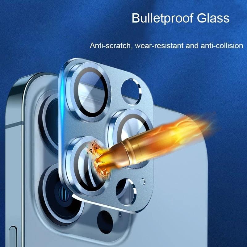 Camera Lens Protector on For iPhone 14 13 12 Pro Max 13Mini Tempered Glass For iPhone 11 13 14 Pro 14Plus Metal Camera Protector Camera Film Protective Lens Case