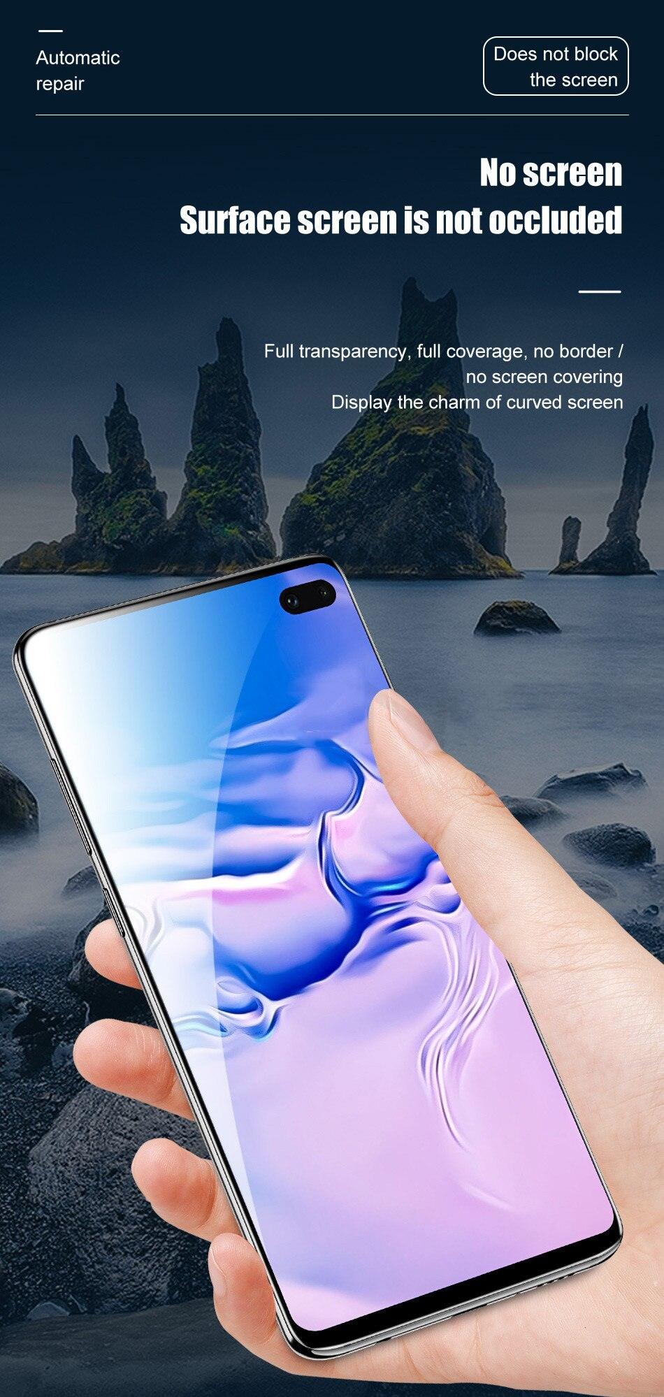 2PCS Hydrogel Silicone Screen Protector Full Glue Cover Sticker Film For iPhone 12 XS Max XR For iphone 13 X 7 8 6S 11 pro max  Hydrogel Protective Film Transparent Soft Screen Protectors