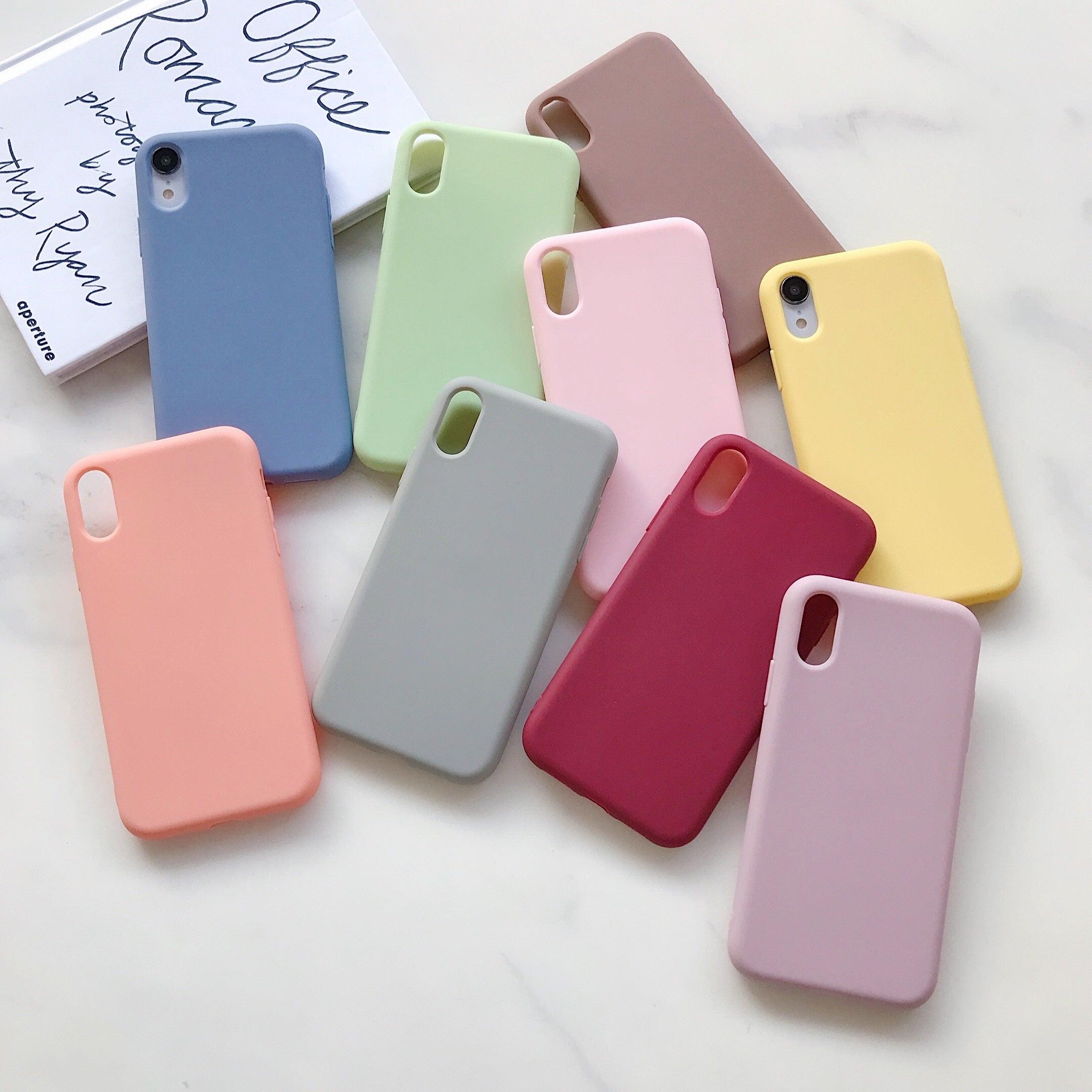 Ultra Thin Slim Fit Soft Grip Anti-Scratch Protective Cover Thicker Candy Phone Case for iPhone Soft Silicon Back Phone Cover for iPhone 12 13 Pro Max iphone Case