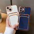 Luxury Plating Silicone Card Slot Holder Case For iPhone 14 12 13 Pro Max Elegant Women Soft Wallet Shockproof Cover Soft Bumper Beautiful Shiny Color Smartphone Case For Women