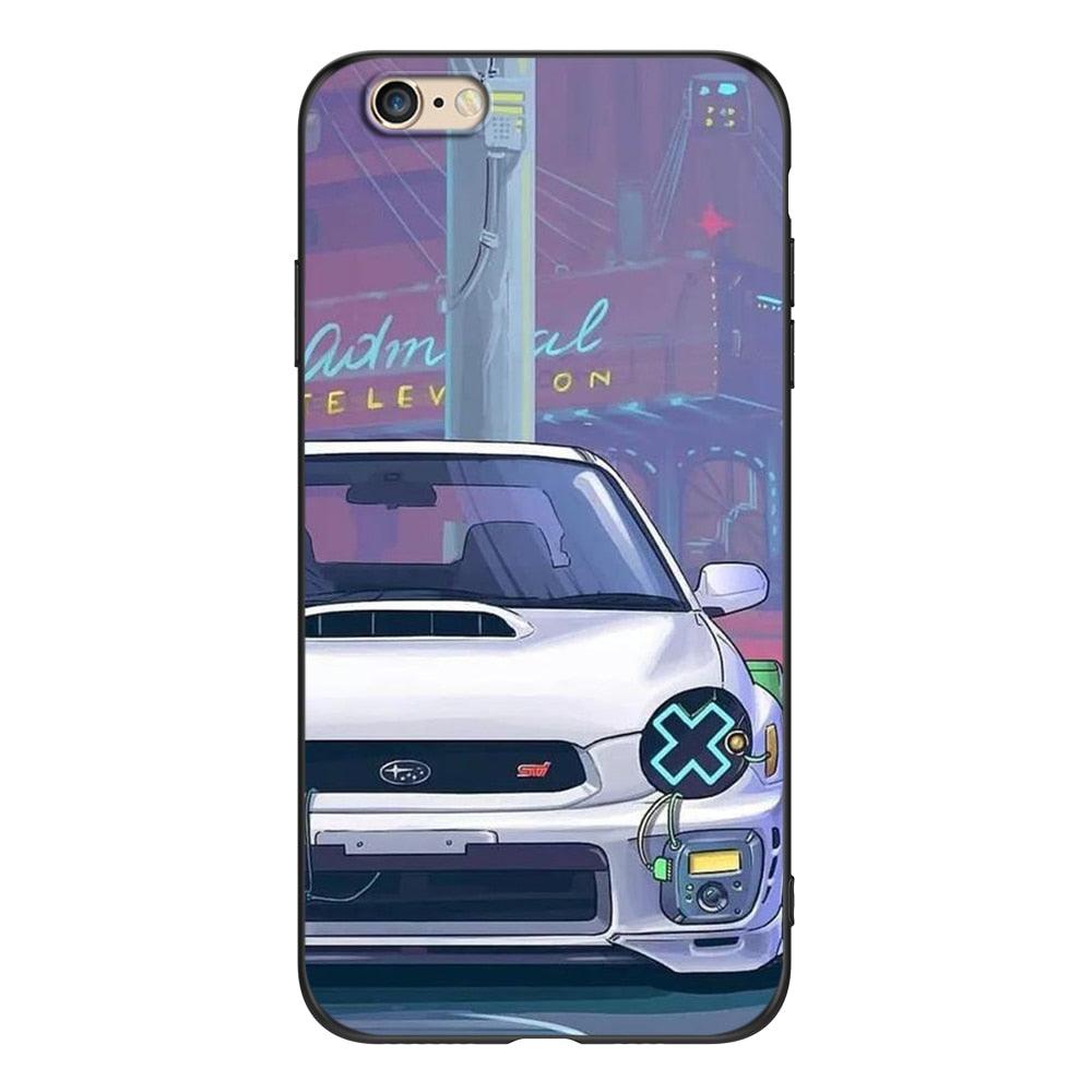 Cute Cover Soft Silicone Print Cars Print Phone Case For Iphone 5s 5 S Se 2016 4.0" Case Phone Cover On  Iphone 6s 6 S Plus Funda Bumper Black Case Sport Race Car