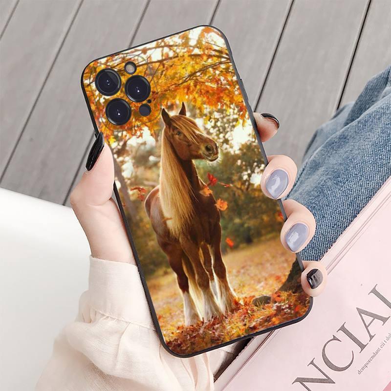 Animal Steed Horse Phone Case For Iphone 14 11 12 13 Mini Pro Xs Max Cover 6 7 8 Plus X Xr Se 2020 Cool Animal Horse Case For Iphone