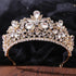 New Gold Color Crown Hair Accessories Luxury Crystal Tiara For Women Wedding Headdress Bridal Hair Jewelry Crystal Crown Pageant Bridal Wedding Hair Jewelry Accessories