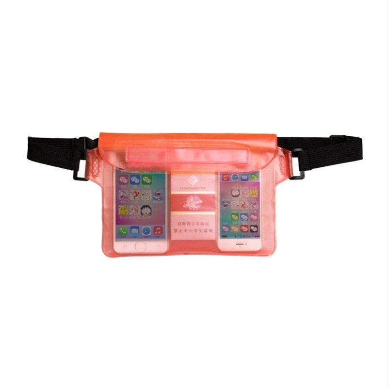 Waterproof Waist Bag Screen Touchable Phone Bag With Adjustable Belt 3 Layers High Waterproof Sealing Swimming Bag Large Size Transparent Underwater Protection Bag For iPhone Mobile Phone Pouch